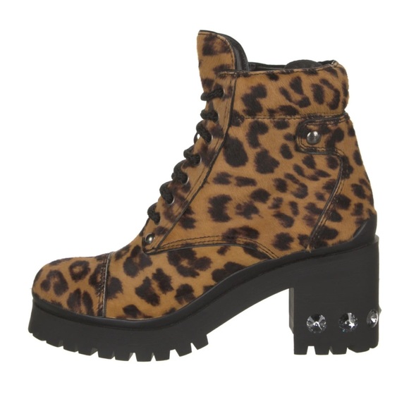 Miu Miu Leopard Print Embellished Boots - Picture 2 of 6